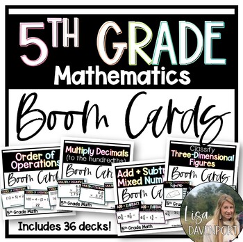 Preview of 5th Grade Math Boom Cards Bundle - Digital Task Cards