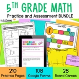 5th Grade Math BUNDLE- Full Year of Practice Worksheets, G
