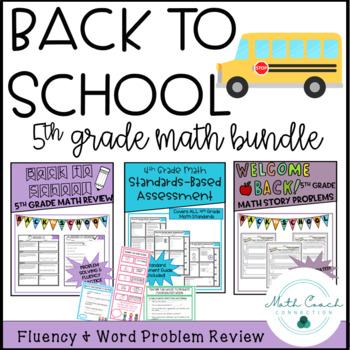 Preview of 5th Grade Math Back to School Problem Solving and Fluency BUNDLE