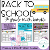 5th Grade Math Back to School Problem Solving and Fluency BUNDLE