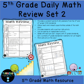 Preview of 5th Grade Daily Math Spiral Review Set 2