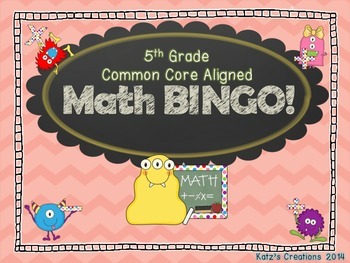 Preview of 5th Grade Math Bingo (Common Core State Standards Aligned)