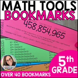 5th Grade Math Bookmarks - Student Math Tools - Math Revie