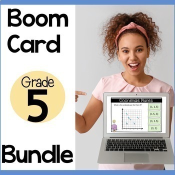 Preview of 5th Grade Math Boom Cards - Fractions, Measurement, Geometry, Decimals & More