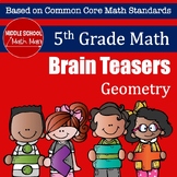 5th Grade Math Brain Teasers Activity - Geometry