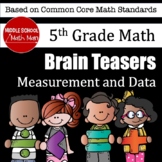 5th Grade Math Brain Teasers Activity - Measurement and Data