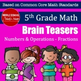5th Grade Math Brain Teasers Activity - Numbers and Operat