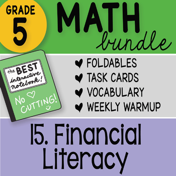 Preview of Math Doodle - 5th Grade Math Bundle 15. Financial Literacy