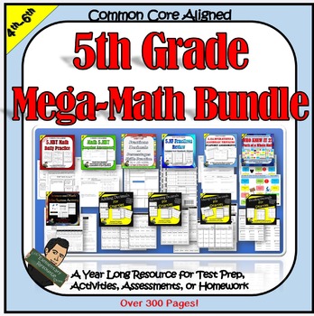 Preview of 5th Grade Math Bundle 5NBT 5NF 5OA 