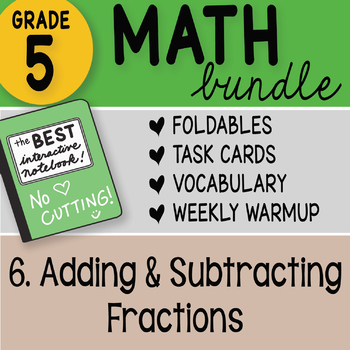 Preview of Math Doodle - 5th Grade Math Bundle 6. Adding and Subtracting Fractions