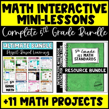 Preview of 5th Grade Math Bundle: ALL CCSS Interactive Notes and 11 PBL Activities