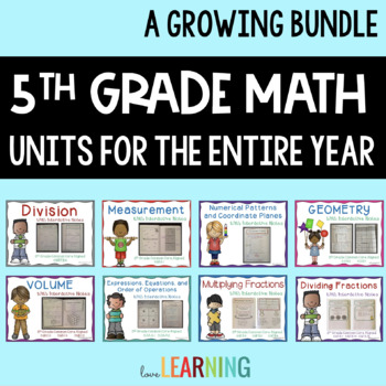 Preview of 5th Grade Math Bundle for the ENTIRE YEAR!