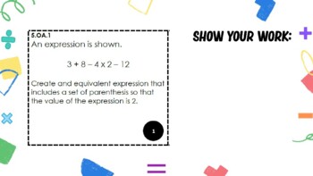 Preview of 5th Grade Math CCSS Task Cards - POWERPOINT