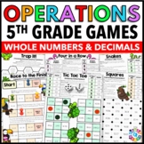 5th Grade Math Review Games - Add, Subtract, Multiply & Di