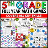 5th Grade Math Center Games - No Prep Review Activities fo
