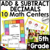 5th Grade Math Centers | 10 Add & Subtract Decimals | Deci