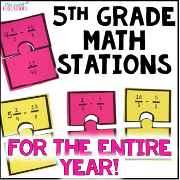 Preview of 5th Grade Math Centers MEGA BUNDLE - Math Games, Puzzles, Differentiated & MORE!