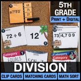 5th Grade Long Division Math Task Cards, Activities, Games, Test Prep 5.NBT.6