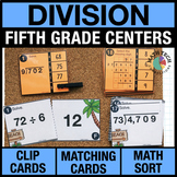 5th Grade Math Centers Division Review Task Cards, Activit