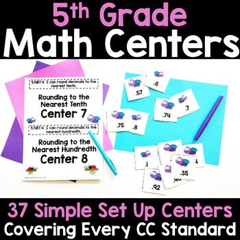 Preview of 5th Grade Math Centers Aligns to Common Core 5th Grade Math Center Activities