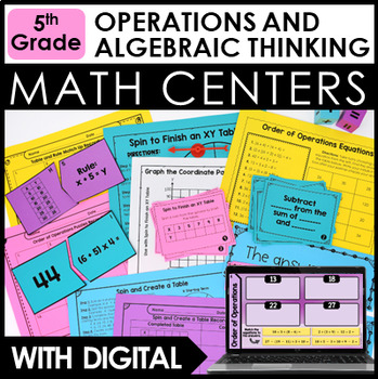 Preview of 5th Grade Math Centers - Operations & Algebraic Thinking w/ Digital Math Centers