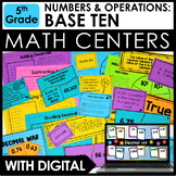5th Grade Math Centers - Base Ten with Digital Math Center