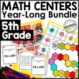5th Grade Math Centers Year-Long Growing Bundle | Fraction