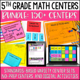 5th Grade Math Centers - with Digital Math Activities Google Slides and Forms