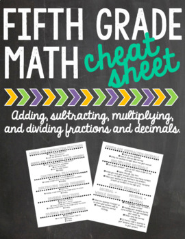 Preview of 5th Grade Math Cheat Sheet