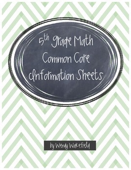 Preview of 5th Grade Math Common Core Information Sheets