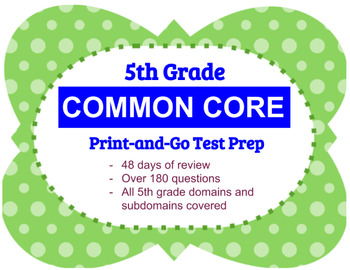 Preview of 5th Grade Math Common Core Review, 48 days of test prep by standard
