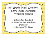 5th Grade Math Common Core Standard Track Sheets