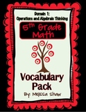 5th Grade Math Common Core Vocabulary Complete Pack *Domain 1*