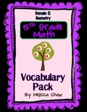 5th Grade Math Common Core Vocabulary Complete Pack *Domain 5*