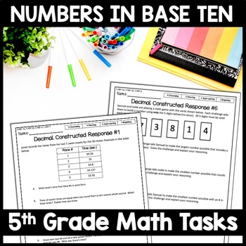Preview of 5th Grade Math Performance Tasks NBT, Constructed Response Questions Practice