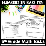 5th Grade Math Performance Tasks Decimal Place Value Revie