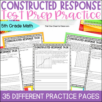 Preview of 5th Grade Math Constructed Response Practice Questions for Test Prep Worksheets