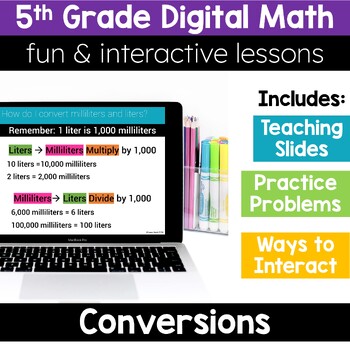 Preview of 5th Grade Math Conversions 5.MD.1 Digital Math Activities Digital Resources