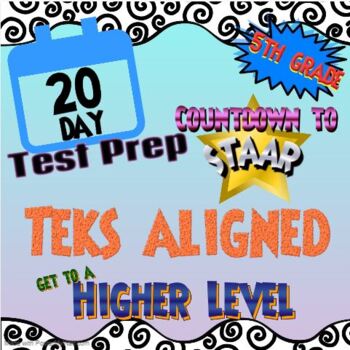 Preview of 5th Grade Math: Countdown to STAAR - 20 days of review of TEKS standards