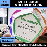5th Grade Math Craft Multi-Digit Multiplication Dodecahedr