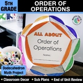5th Grade Math Craft Order of Operations Dodecahedron Math