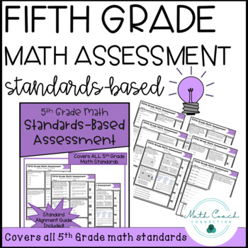 Preview of 5th Grade Math Cumulative Assessment | Fifth Grade Math Standards-Based Test