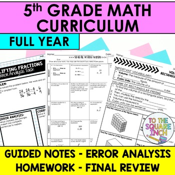 Preview of 5th Grade Math Curriculum | 5th Grade Notes | Homework | Activities