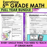 5th Grade Math Curriculum Ultimate Bundle | Notes, Task Ca
