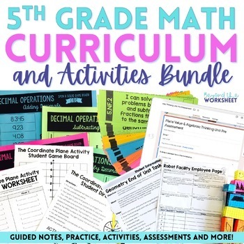 Preview of 5th Grade Math Curriculum and Supplemental Math Activities Bundle