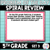 5th Grade Math DAILY SPIRAL REVIEW | Google Slides | SET 3