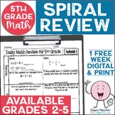 5th Grade Math Daily Morning Work Spiral Review Print, Goo