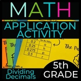 5th Grade Math Decimal Division Performance Task Activity 