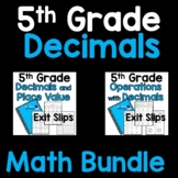 5th Grade Math Decimals Bundle Exit Slips