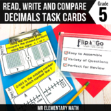 Read, Write, & Compare Decimals Task Cards - 5th Grade Mat